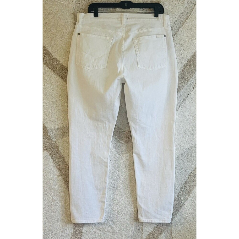 7 For All Mankind Josefina White Boyfriend Jeans Button Fly Crop 31 EUC Capsule - Picture 2 of 7